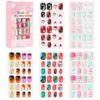 Valse nagels snoepkinderen cartoon nep nep volledige dekking zelfklevende nagellak schattige manicure decoratie voor meisjescadeau