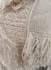 Women's Sweaters DEAT Fashion Knitted Cardigan Long Sleeves Tassel Patchwork Thick Slim Designer Sweater Lady Autumn 2023 7AB608 231116