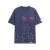 Heren T-shirts 2023 Lanvin Nieuwe Katoen Zacht Anti-rimpel-shirt Retro Decoratieve Afdrukken Letters Lanvins Casual Student Liefhebbers 2