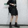 Kadınlar şort xpqbb gotik siyah kargo kadınlar yaz sokak kıyafeti çift geniş bacak kadın harajuku büyük cepler diz uzunluğu pantolon 4xl 230417