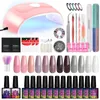 Kit per nail art Set completo di smalto gel con lampada Kit vernice UV semipermanente Base Top Coat Strumenti per manicure Design