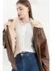 Womens Jackets Hiver femmes fourrure veste en cuir à manches longues en vrac chaud laine d'agneau Vintage épaissi Locomotive revers femme PU moto manteau 231116