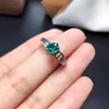 Ringos de cluster Cracking Green Moissanite Gemstone Ring for Women Jewelry Engagement 925 Presente de aniversário de prata esterlina