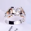 Choucong Marque Anneaux De Mariage De Luxe Bijoux En Argent Sterling 925 Or Rose Remplir Coupe Ronde 5A Zircon Cubique Fête Femmes Hommes Bague De Fiançailles Pour Amant Cadeau