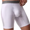 Sous-vêtements hommes longs boxer sous-vêtements ensembles hommes shorts été respirant glace soie culotte mâle sexy homme slips homme boxershorts