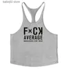 Canotte da uomo Fitness bodybuilder solo palestra camicia senza maniche in cotone abbigliamento da allenamento Y back 1 cm stringer canottiere da uomo canottiera sexy uomo T230417