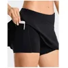 Lu Yoga Tennis Skirt Running Sports Golf Mid-waist Pleated Back Waist Pocket Zipper Gym Cloth jlleGa gae Breathable design299ess