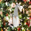 Figurine decorative Albero di Natale Ornamenti appesi Decorazioni Ciondolo in legno per ghirlanda di Pasqua con luci