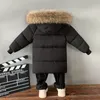 冬の子供のコートファーカラーフード付きキッズボーイボーイズガールズダウンジャケット12 lj201202
