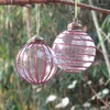 パーティーデコレーション2PCS/パック直径10cm中サイズガラスボールクリスマスツリーレッドパウダーグローブホームハンギングペンダント