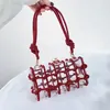 Evening Bags Transparent Acrylic Box Evening Clutch Bags Women Boutique Woven Knotted Rope Rhinestone Handbags Wedding Party Prom Bag 231116