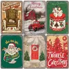 Christmas Decorations Merry Christmas Poster Vintage Metal Tin Signs Cakes Music Box Christmas Tree Metal Plaque Bakery Candy Shop Home Wall DecorL231111