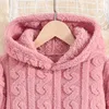 Girl s Dresses Autumn Dress Kids Girls 8 12 Years Pink Hooded For Korean Style Simple Pure Color Clothes 231117