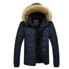 Parkas masculinas para baixo inverno novos homens jaqueta de algodão quente casacos gola de pele com capuz parka jaquetas outerwear grosso masculino quente casaco de lã forro j231117