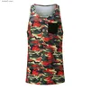 Tanktops voor heren Camouflage bedrukte mouwloze tanktops voor heren Lente zomer Casual strandvest O-hals shirt heren gymkleding bodybuilding 2022 T230417