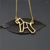 Pendant Necklaces 4 Colors Origami Miniature Schnauzer Necklace Geometric Jewellery Women Pet Dog