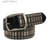 Riemen Nieuwe Cowboy Motorfiets Jeans Zware Metalen Klinknagel Riemen Voor Mannen Lederen Riem Punk Rock Mannelijke Str Ceinture HommeL231117