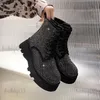 Boots Chunky Platform Ankle Boots Women Shoes 2023 Trends Fashion Bling Crystal Luxury Rhinestones High-Top Sneakers Back Winter Warm T231117