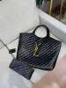 Icare Maxi негабаритная сумка для покупок, дизайнерские сумки, 4 размера с прикреплениями, мини-кошелек, стеганая женская дорожная сумка, сумка через плечо, сумки для покупок, черный AKM