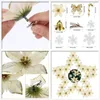 Christmas Decorations 120PCS /1set Christmas Tree Ornaments Artificial Christmas Flowers Bows Bells Snowflakes Small Cane Clip for Wedding Party 231117