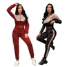 Pista da corsa da donna yoga fitness set da donne con cappuccio con cappuccio da donna e pantaloni set lussuoso sagrena autunno inverno abbigliamento sportivo mo88gg#