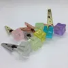 Ultimo fumo colorato bagliore nel buio staffa portatile per dadi supporto per clip supporto per erbe secche tabacco preroll sigaretta supporto fisso pinze pinze punte DHL gratuito