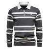 Camisetas de hombre 2023 algodón rayas hombres Polo manga larga verano primavera Camiseta para alta calidad Tops suéter ropa Camiseta