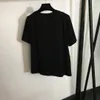 1113 XXL 2023 Runway Autumn Märke samma stil tröja Kort ärm Crew Neck T -shirt svart vit bomullskvinnkläder Högkvalitativ kvinnor 20238916