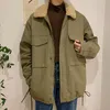 Jaqueta de algodão de inverno masculino, moda quente de moda parka masculina de cor sólida colarinho casual casaco de casaco