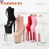 Botas Voesnees Mulheres Mid-Calf Botas 8 polegadas Club Side Zip Fino Salto Alto Pole Dancing Booties Plus Size Moda Cosplay Mulher Sapatos T231117