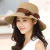 Large bord chapeaux dame chapeau de soleil adulte voyage casquette de plage femme été raphia tout match crème solaire B-8075