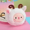 Dessin animé en peluche rond porte-monnaie sac mignon Animal tête porte-monnaie enfants Grils argent pochette portefeuille petit fourre-tout sacs de rangement