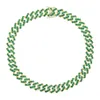 Mode 5a Zircon rond cristal cz pavé tennis cubain collier ras du cou pour femmes femmes couleur verte CZ hip hop bijoux cadeaux X0509248i