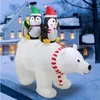 Julfest dekorationshändelse glödande uppblåsbar jultomten isbjörn pingvinprydnader välkomna leksak 7ft med lätt p1121211l
