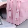 Pencil Bags Fashion Cute Sakura Pencil Bag Pen Box PU Leather Pen Case Stationery Ruler Eraser Pouch Storage 230417