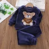 Pyjama Winter Flanel Kinderpyjama Sets Kind Warme Nachtkleding Cartoon Dieren Baby Meisjes Jongen nachtkleding Kinderen Homewear1-6Y 231117