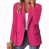 Abiti da donna Blazer Primavera Autunno Solido Blazer da donna Moda Dentellato Bottone singolo Manica intera Abiti aderenti Ufficio Casual Tasche da donna BJackets 231116