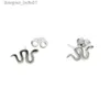 Stud delicato argento sterling 925 minimalista piccolo piccolo serpente animale orecchino a bottone ragazza secondo foro multi piercing carino gioielli adorabiliL231117