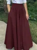 Jupes Élégant femme robe d'été ZANZEA plissé Maxi jupes taille élastique vacances robes femme solide Faldas Saia fête jupe surdimensionné 230417