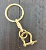Porte-clés 1 pièces en laiton porte-clés arc manille porte-clés créatif pendentif suspendu rétro décoration accessoires femmes hommes cadeau d'anniversaire