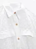 Robes décontractées 2023 Style d'été pour femmes ceinture assortie blanche broderie robe chemise à manches longues