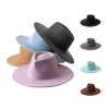 100% laine 9.5cm grand bord Jazz haut-de-forme automne hiver mode femme décontracté fête forme Concave Fedora chapeaux Sombreros De Mujer