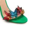 Sandálias verão 2023 Moda Borboleta tornozelo com cinta de banquete Sapatos de casamento Sapatos de casamento de cano alto
