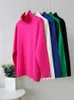 Kobiety swetry Rose Red Autumn Winter Sweater Pullover Podstawowy zielony golf groźny jumper vintage dzianinowe swetry dla kobiet 231117