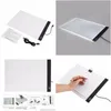 Andra tangentbordsmöss Ingångar Digital surfplatta A4 Pappersstorlek LED-konstnär Thin Art Stencil Ding Board Tra-tunn spårning Skrivande Light Pad LF Dhnut