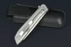 Special Offer M7672 Flipper Folding Knife D2 Satin Blade CNC TC4 Titanium Alloy Handle Ball Bearing Fast Open Outdoor EDC Pocket Knives