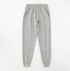 Herenbroek 2023 Spring herfst Heren Solid Color Cotton Leisure Home Sports Sweatpants Gray Plus Velvet for Men