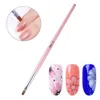 Make-up Pinsel Acryl Nagelpinsel Set Kit Rosa Holzgriff Liner UV Gel Verlaufsmalerei Häutchen entfernen Für Kunst Maniküre ZeichenwerkzeugeMak