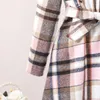 Robes de fille Robe d'automne Enfants Filles 8 11 ans Marron Rose Plaid Béret à manches longues pour des vacances élégantes 231117