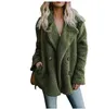 Womens Fur Faux Fur Inverno Grosso Quente Teddy Casaco Mulher Lapela Manga Longa Fofo Peludo Falso Casacos De Pele Feminino Botão Bolsos Plus Size Sobretudo 231116